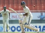 File image of Yashasvi Jaiswal plays a shot on day one of a Test cricket match between India and Afghanistan, in Mullanpur, Saturday. (PTI)