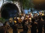 Police said the incident was reported around 7.05 pm after debris and water entered the tunnel.