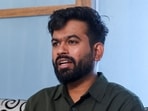 Abhijeet Dipke, head of the Cockroach Janta Party (CJP) speaks during an interview at his home in Chhatrapati Sambhajinagar, 