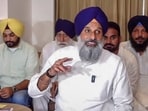 hiromani Akali Dal (SAD) leader Bikram Singh Majithia addresses a press conference after an attack on the party chief and former Punjab deputy chief minister Sukhbir Singh Badal, in Amritsar, Punjab, Thursday. (PTI)