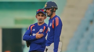 India's captain Shubman Gill, right, talks with head coach Gautam Gambhir . (AP Photo) (HT_PRINT) India's captain Shubman Gill, right, talks with head coach Gautam Gambhir . (AP Photo) (HT_PRINT)