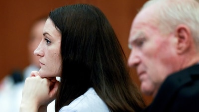 Lindsay Clancy, and her attorney Kevin Reddington , listen to testimony from Rebecca Jollotta, during Clancy's murder trial in Plymouth Mass., on Tuesday Aug. 11, 2026 in Plymouth, Mass. (Jonathan Wiggs/The Boston Globe via AP, Pool) (Jonathan Wiggs/Pool The Boston G) Lindsay Clancy, and her attorney Kevin Reddington , listen to testimony from Rebecca Jollotta, during Clancy's murder trial in Plymouth Mass., on Tuesday Aug. 11, 2026 in Plymouth, Mass. (Jonathan Wiggs/The Boston Globe via AP, Pool) (Jonathan Wiggs/Pool The Boston G)