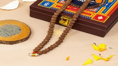 The Kailash Kripa Panchmukhi Rudraksha Mala, featuring sacred soil from Kailash, allows devotees to feel connected to this spiritual site while celebrating their faith during the auspicious Sawan month. (Rudraksha Raksha) The Kailash Kripa Panchmukhi Rudraksha Mala, featuring sacred soil from Kailash, allows devotees to feel connected to this spiritual site while celebrating their faith during the auspicious Sawan month. (Rudraksha Raksha)