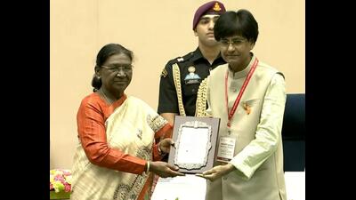 Yugantar Sindoor receiving his award from the President (Sourced) Yugantar Sindoor receiving his award from the President (Sourced)