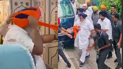 Sukhbir Singh Badal was attacked at Gurdwara Mata Sahib Kaur, which is 15 kms away from the main gurdwara in Nanded. (ANI Video grab/@officeofssbadal ) Sukhbir Singh Badal was attacked at Gurdwara Mata Sahib Kaur, which is 15 kms away from the main gurdwara in Nanded. (ANI Video grab/@officeofssbadal )