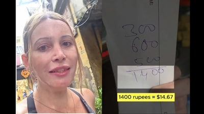 Amy claimed that she had been “getting scammed non-stop” since arriving in India. (Instagram/@amyonthemove.co) Amy claimed that she had been “getting scammed non-stop” since arriving in India. (Instagram/@amyonthemove.co)