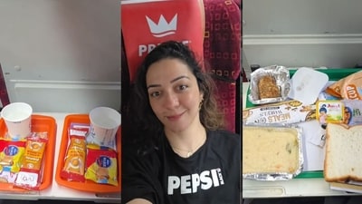 Nauheed Cyrusi shares her Vande Bharat journey. (nauheedc/Instagram) Nauheed Cyrusi shares her Vande Bharat journey. (nauheedc/Instagram)
