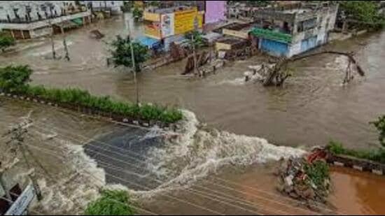 Agricultural land has also suffered damage. (HT Photo for representation)