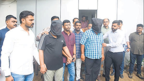 Eight fake work orders worth over ₹1,349 crore have allegedly been issued for various Kumbh Mela-related projects in Nashik over the past three-and-a-half months, prompting probe. Nashik City police arrested Tanay Mahajan & Narendra Mahajan on Tuesday. Third accused, Sakhil Sheikh, is absconding. (HT)