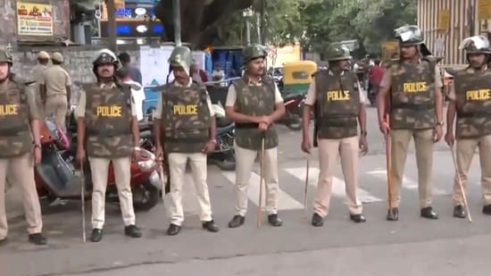 Karnataka bandh LIVE updates: Security has been beefed up across various parts of Karnataka, including Bengaluru, in view of the bandh call. (ANI videograb)