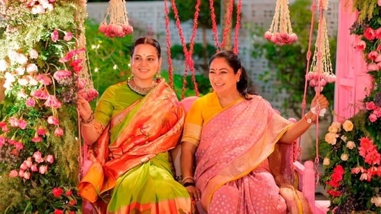 Kangana Ranaut celebrates her first Teej with Delhi CM Rekha Gupta