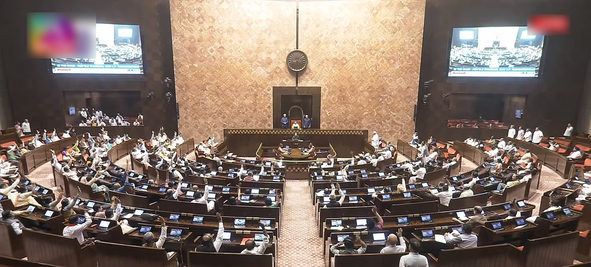 Rajya Sabha proceedings underway on Wednesday. (Sansad TV) Rajya Sabha proceedings underway on Wednesday. (Sansad TV)