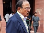 National Security Advisor (NSA) Ajit Doval at Parliament premises during the ongoing Monsoon Session, in New Delhi on Wednesday.