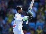 Tanzid Hasan of Bangladesh celebrates his century against Australia. (AP)