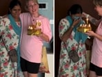 Yana with her nanny, Savitha. 