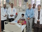 The medical team along with the 8-year-old patient (Sourced)