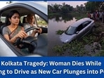 She might have pressed the accelerator instead of the brakes and the car plunged into the 10–12 feet deep pond. 