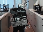 The humanoid robots can clean surfaces and take out the trash, among other things. 