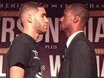 Prichard Colon (L) and Terrel Williams ahead of their clash on October 17, 2015.