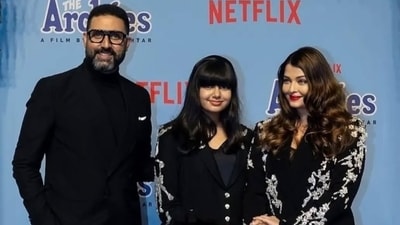 Abhishek Bachchan, Aaradhya Bachchan and Aishwarya Rai Bachchan