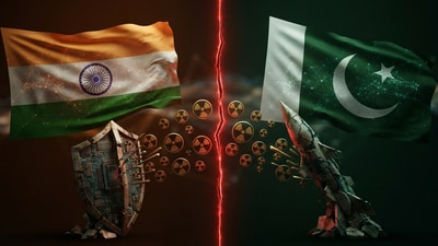A majority of the Indians and Pakistanis hold unfavourable opinion of the other nation. (Image generated using AI) A majority of the Indians and Pakistanis hold unfavourable opinion of the other nation. (Image generated using AI)