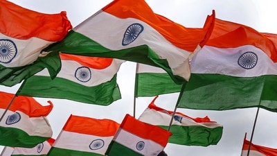 Students hold the national flag during a full-dress rehearsal on the eve of the 80th Independence Day celebrations at Field Marshal Manekshaw Parade Ground in Bengaluru, Karnataka, on Friday, August 14, 2026. (PTI) Students hold the national flag during a full-dress rehearsal on the eve of the 80th Independence Day celebrations at Field Marshal Manekshaw Parade Ground in Bengaluru, Karnataka, on Friday, August 14, 2026. (PTI)