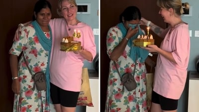 Yana with her nanny, Savitha. (Instagram/@yana.in.india)