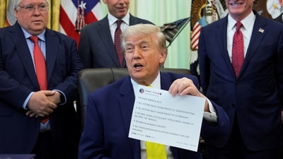 Justifying the tariff move on grounds of national security, the White House said it will protect the US's defense and defense-adjacent industrial base,  (In picture: US President Donald Trump) (REUTERS)