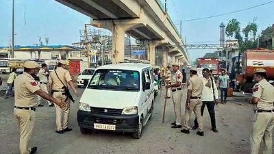 Delhi police conduct vehicle checking at Tikri Border as security arrangements intensify across national capital ahead of Independence Day (ANI Video Grab) Delhi police conduct vehicle checking at Tikri Border as security arrangements intensify across national capital ahead of Independence Day (ANI Video Grab)