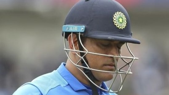 MS Dhoni after getting dismissed in the 2019 World Cup final