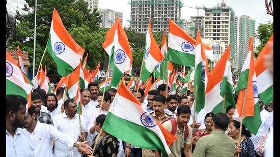 Independence Day is an occasion to remember and celebrate our achievement of the past eight decades. However, the past should not be allowed to make us oblivious to the future. (Bachchan Kumar/HT Photo)