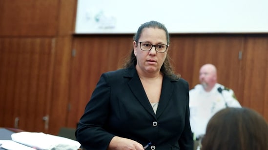 Prosecutor Shanan Buckingham, at the Lindsay Clancy murder Trial in Plymouth, Massachusetts, U.S., August 11, 2026.  She had just finished her Direct examination of Rebecca Jollotta.   Jonathan Wiggs/Pool via REUTERS