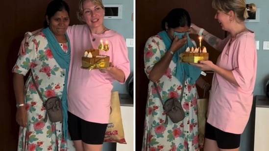 Yana with her nanny, Savitha.