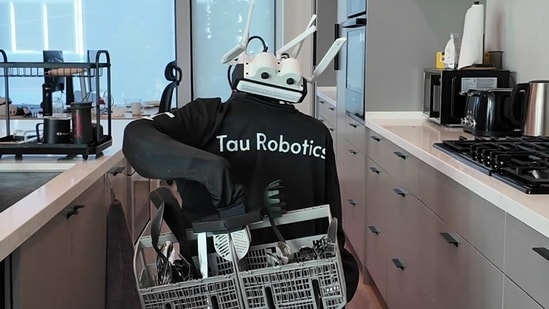 The humanoid robots can clean surfaces and take out the trash, among other things.