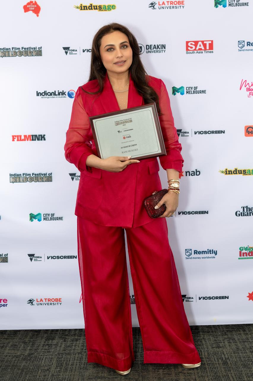 Rani Mukerji honoured at IFFM 2026 with special citation for excellence in Acting. Rani Mukerji honoured at IFFM 2026 with special citation for excellence in Acting.
