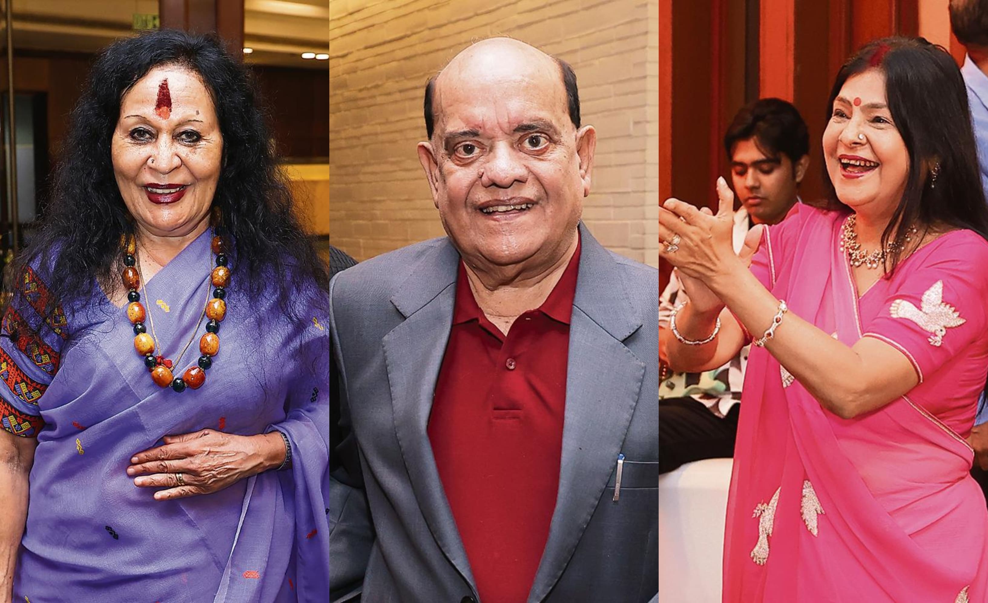 Sonal Mansingh, Surender Sharma, and Malini Awasthi (Photos: Manoj Verma/HT)