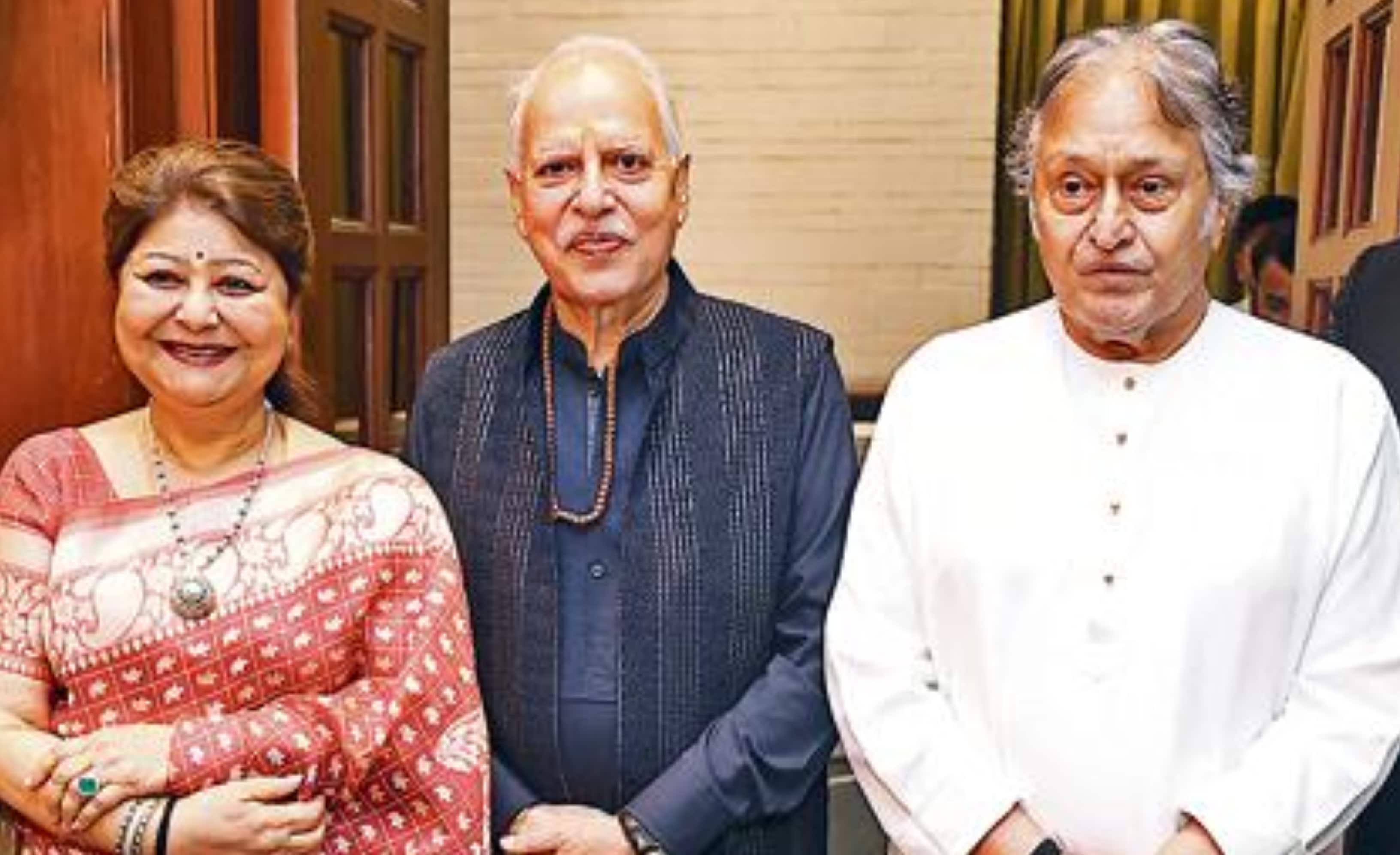 Subhalakshmi Barua Khan, Pandit Sajan Mishra and Ustad Amjad Ali Khan (Photo: Manoj Verma/HT)