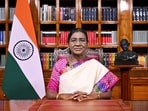 President Droupadi Murmu addresses the nation on the eve of 80th Independence Day, in New Delhi on Friday. 