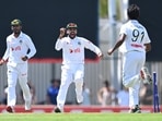 Mehidy Hasan Miraz (centre) celebrates the wicket of an Aussie batsman with his bowler. Mehidy Hasan Miraz (centre) celebrates the wicket of an Aussie batsman with his bowler.