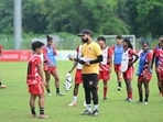 Head coach Anthony Andrews at East Bengal’s training in Kalyani, near Kolkata, ahead of the preliminary round of the AFC Women’s Champions League. (East Bengal)