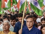 Himanta Biswa Sarma announces  <span class='webrupee'>₹</span>1.5 lakh crore for Assam’s infrastructure, including  <span class='webrupee'>₹</span>50,000 crore from the state and  <span class='webrupee'>₹</span>1 lakh crore sought from Centre. (PTI)