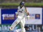 India's Devdutt Padikkal celebrates his century on day one of the first test cricket match between India and Sri Lanka, in Galle. (PTI) India's Devdutt Padikkal celebrates his century on day one of the first test cricket match between India and Sri Lanka, in Galle. (PTI)