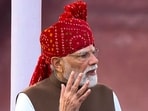 Prime Minister Narendra Modi addresses the nation during the 8oth Independence Day celebrations, at Red Fort in New Delhi.