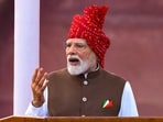 Prime Minister Narendra Modi addresses the nation during the 80th Independence Day celebrations.