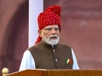 Prime Minister Narendra Modi addresses the nation during the 80th Independence Day celebrations, at Red Fort in New Delhi.