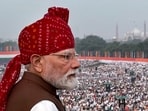 Prime Minister Narendra Modi looks on during the 8oth Independence Day