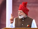 Prime Minister Narendra Modi addresses the nation during the 80th Independence Day celebrations, at Red Fort, in New Delhi.