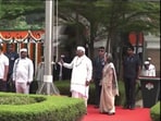 Sonia Gandhi, Mallikarjun Kharge and Rahul Gandhi at Congress's Independence Day event (Screen Grab)