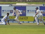 Yashasvi Jaiswal, right, and KL Rahul run towards the same end as Keshara Nuwantha watches during the day one of the first Test match in Galle Yashasvi Jaiswal, right, and KL Rahul run towards the same end as Keshara Nuwantha watches during the day one of the first Test match in Galle