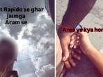 Snippets from a video shared by a teen. 